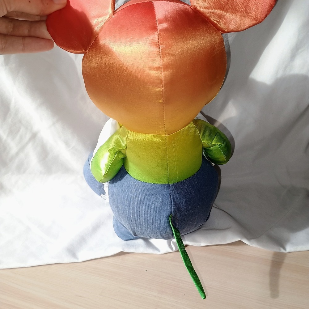 Disney Rainbow Mickey Mouse 15" Plush Pride Stuffed Animal Toy Holding Heart - Picture 3 of 5
